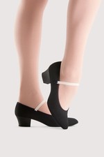 Bloch Black Canvas Tempo Cuban Heel Character Shoe Women's Size 5 AU Pre-Owned