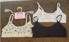 Maidenform Girl 3pk Bralette Training Bras Snacks Pizza Size M L Racerback NWT