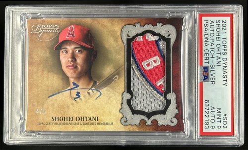 2023 Topps Dynasty Shohei Ohtani Patch Auto Silver #/5 Angels PSA 9 Auto 9