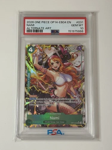 Nami (Alternate Art) OP14-031 The Azure Sea's Seven Foil PSA 10
