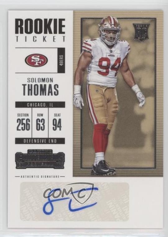 2017 Panini Contenders Rookie Ticket Solomon Thomas #116 Rookie Auto RC 14gy