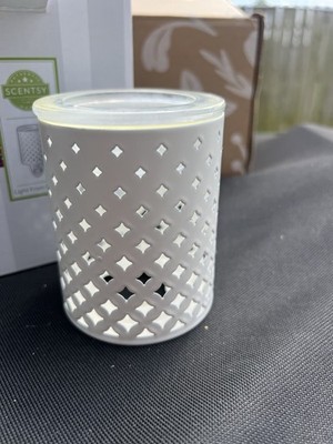 Scentsy LIGHT FROM WITHIN White Mini Wax Warmer Diamond SPA ZEN NEW! Deodorizer