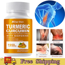 Turmeric Curcumin 1950mg w/ BioPerine Black Pepper Triple Strength Capsules 120x