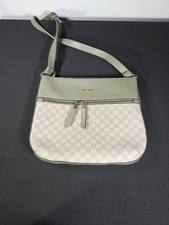 NINE WEST Cheska Women's Satchel/Crossbody. Sage Green, Cream, Gold. *read
