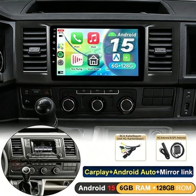 6+128GB Autoradio Carplay GPS Bluetooth Für VW Transporter T6 Multivan Caravelle
