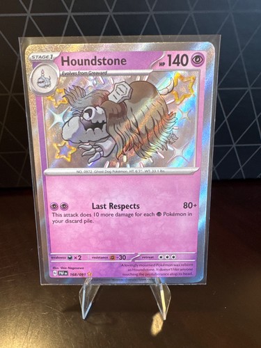 Pokemon TCG Houndstone - 168/091 Holo SV: Paldean Fates Shiny Rare