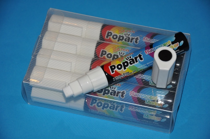 8 WHITE 8MM NEON FLUORESCENT LIQUID CHALK  BLACKBOARD MENU GLASS WINDOWS PENS