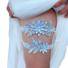 Bridal Wedding Garters Lace Flower Garter Set Stretch Garter Bride Leg Garter...