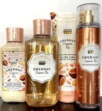 Bath & Body Works Lot of 4 COCONUT CREAM PIE Lotion/Shower Gel/Mist/Body Cream