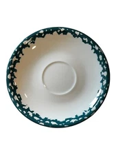 Folk Craft Tienshan Green Sponge Stoneware Excellent Used Condition 6-1/2”x 3/4”