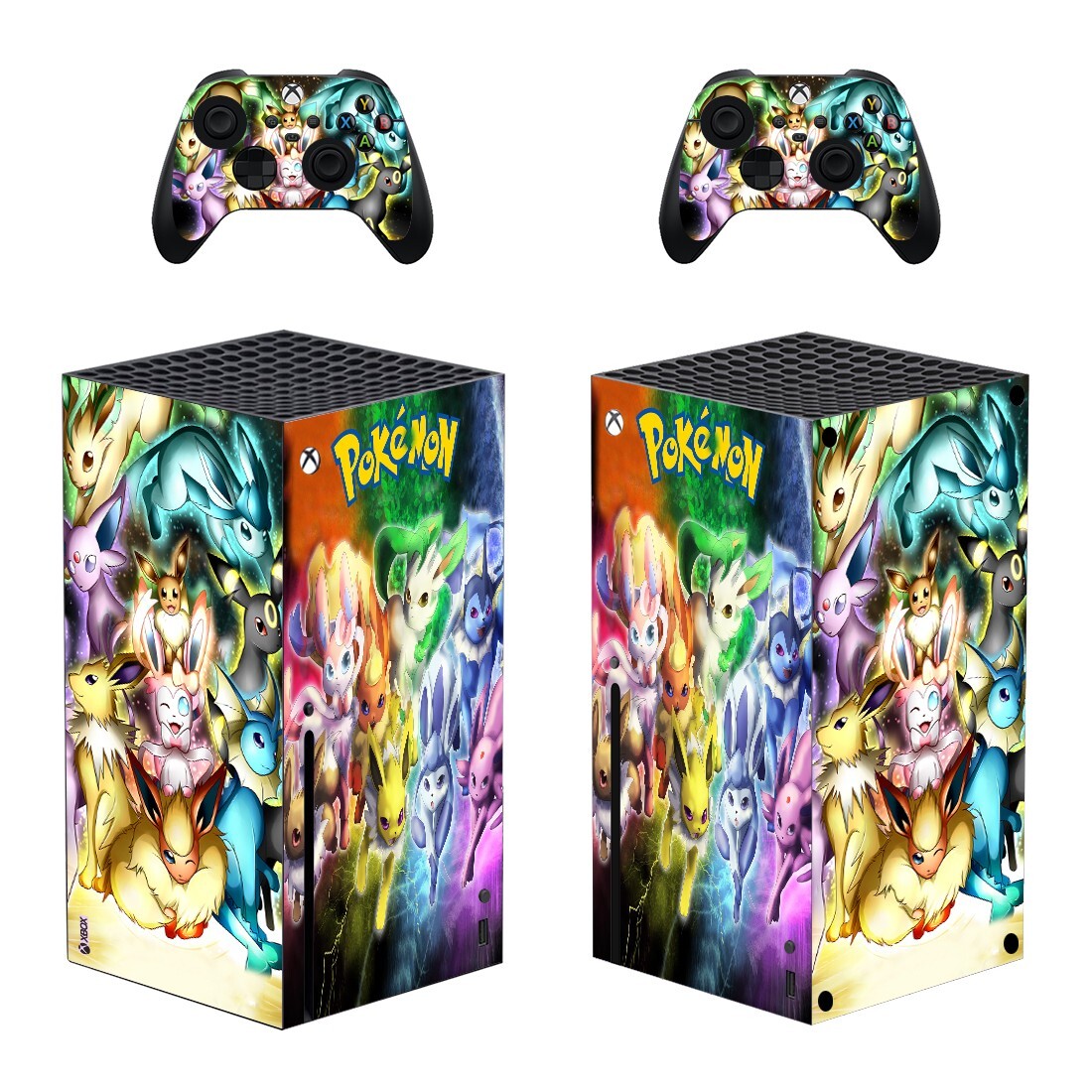 Xbox Series X Console Controller Skin Decal Set Sticker Eeveelution Eevee Cute-image