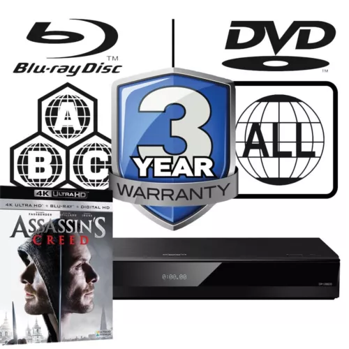 Panasonic Blu-ray Player DP-UB820 All Zone Code Free MultiRegion Assassins Creed