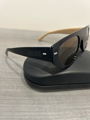 Hugo Boss Mens Sunglasses Black Brown BOSS 1443/S SOK70 unique