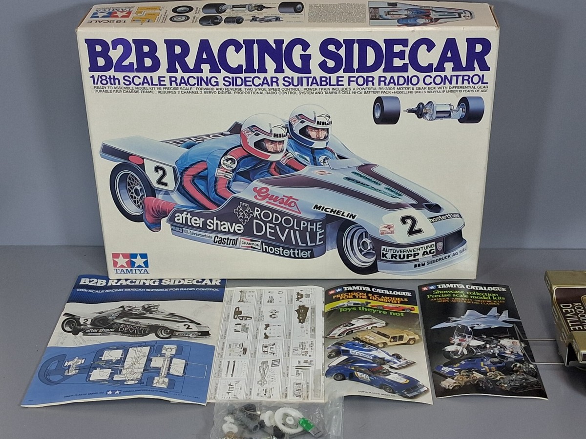 Vintage Built Tamiya R/C 1/8 B2B Racing Sidecar Display with Box