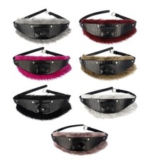 Plush Luxurious Belt Waistband Belt Unique Aesthetic Studs Edgy Furred Belt