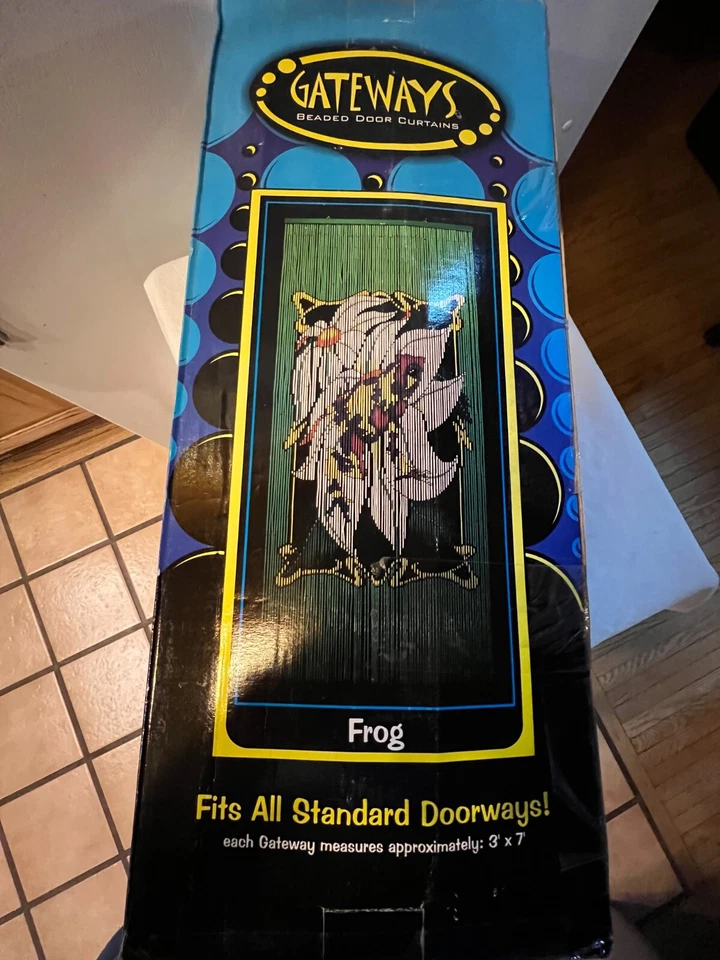 Puerta Rana Flor Bambú Cuentas Puerta Cortina Habitación Divisor Pintado a Mano 3 pies x 7 pies Foto 4 de 4