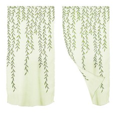 Voile Curtains Window Sheer Closet Bedroom Door Leaves Panel