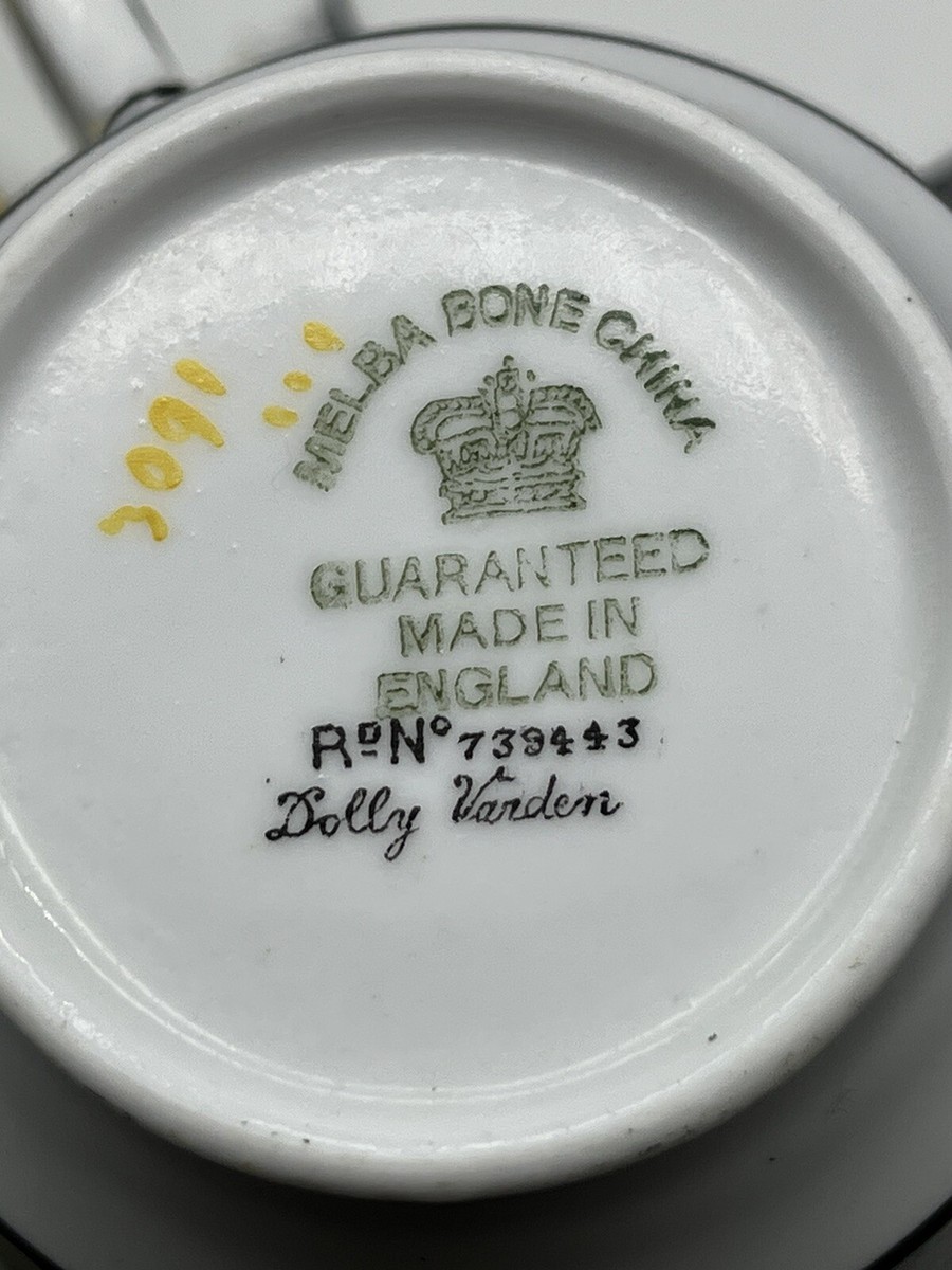 Rare Antique 1920 Melba Bone China DOLLY VARDEN Cup and Saucer Set