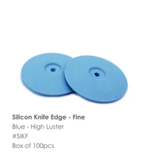 Dental Lab 100-pack Silicone Rubber Polisher Knife Edge Wheel Blue-Fine Grit 