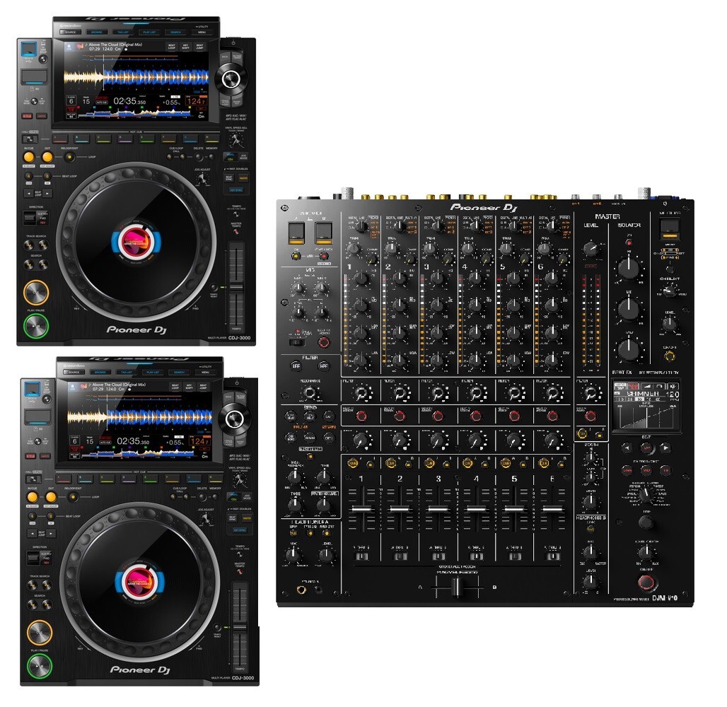 2x Pioneer CDJ-3000 RekordBox DJ Multi Player 6-канальный диджейскийклубный микшер Pioneer DJM-V10 1465090₽