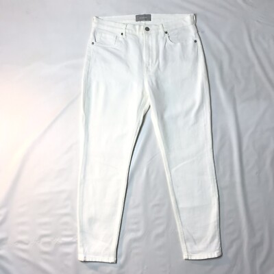 EVERLANE Kick Crop High Rise White Denim Jeans Straight Women's 31