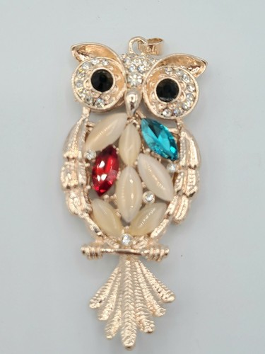 Betsey Johnson Pendant lot 2 Owl and 2 Elephant pendants with 3 chains - Picture 5 of 6