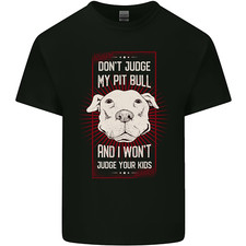 T-shirt Don't Judge My Pitbull cane bambini