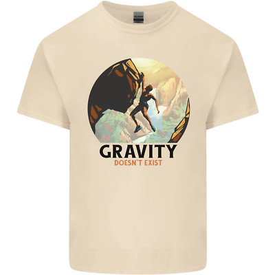Rock Climbing Gravity Doesnt Exist Climber Herren Baumwolle T-Shirt Tee Oberteil