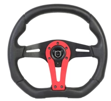 Pro Armor Force Aluminum 13.5" Steering Wheel Red Universal 6 Bolt RZR X3