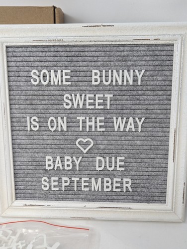 Felt Creative Home Goods Gray Felt Letter Board Sign w/Rustic Wood White Frame - Picture 2 of 6