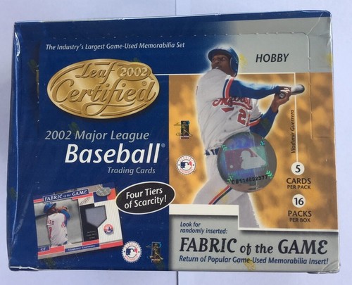 2002 Leaf Certified Materials Baseball Hobby Box Factory Sealed - 第 1/4 張圖片
