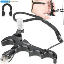 CompoundBow Release Aid 4 Finger Grip Thumb Caliper Trigger D Loop Archery Shoot