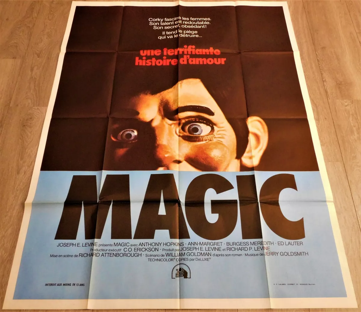 Magic French Movie Poster Original 47"63 1978 Attenborough Anthony  Hopkins