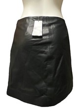NWT 345 Lauren Ralph Lauren Holiday Black Label Leather Pencil Skirt, Size 8