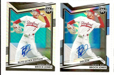 (2) 2022 Panini Elite Extra Edition Brock Jones Autos Base + Decade Die Cut #65