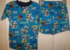 Star Wars Clone Wars BLUE With NAVY SHORT 2 Piece Pajama PJ Set Boys Size 4 NWT