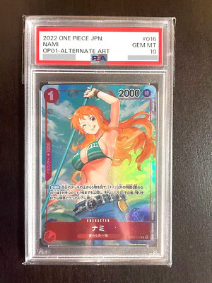 PSA10 One Piece Card Nami OP01-016 R Rare Alt Art ROMANCE DAWN
