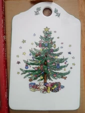 Christmastime Nikko Ceramic Snack Cheese Board 9" x 5-3/4"