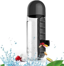 Daily Pill Box Organizer with Water Bottle,Medicine Storage Box and Water Bottle