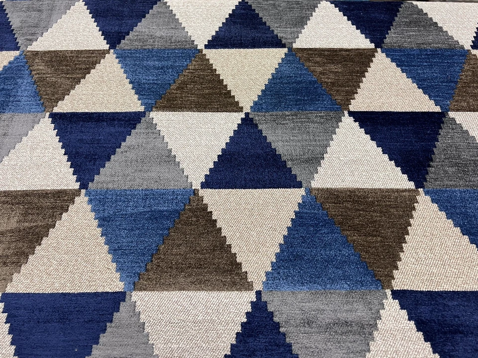 Tela de chenilla geométrica moderna Clarence House - Bodrum / Medianoche 4 yardas 1900503 Foto 2 de 4