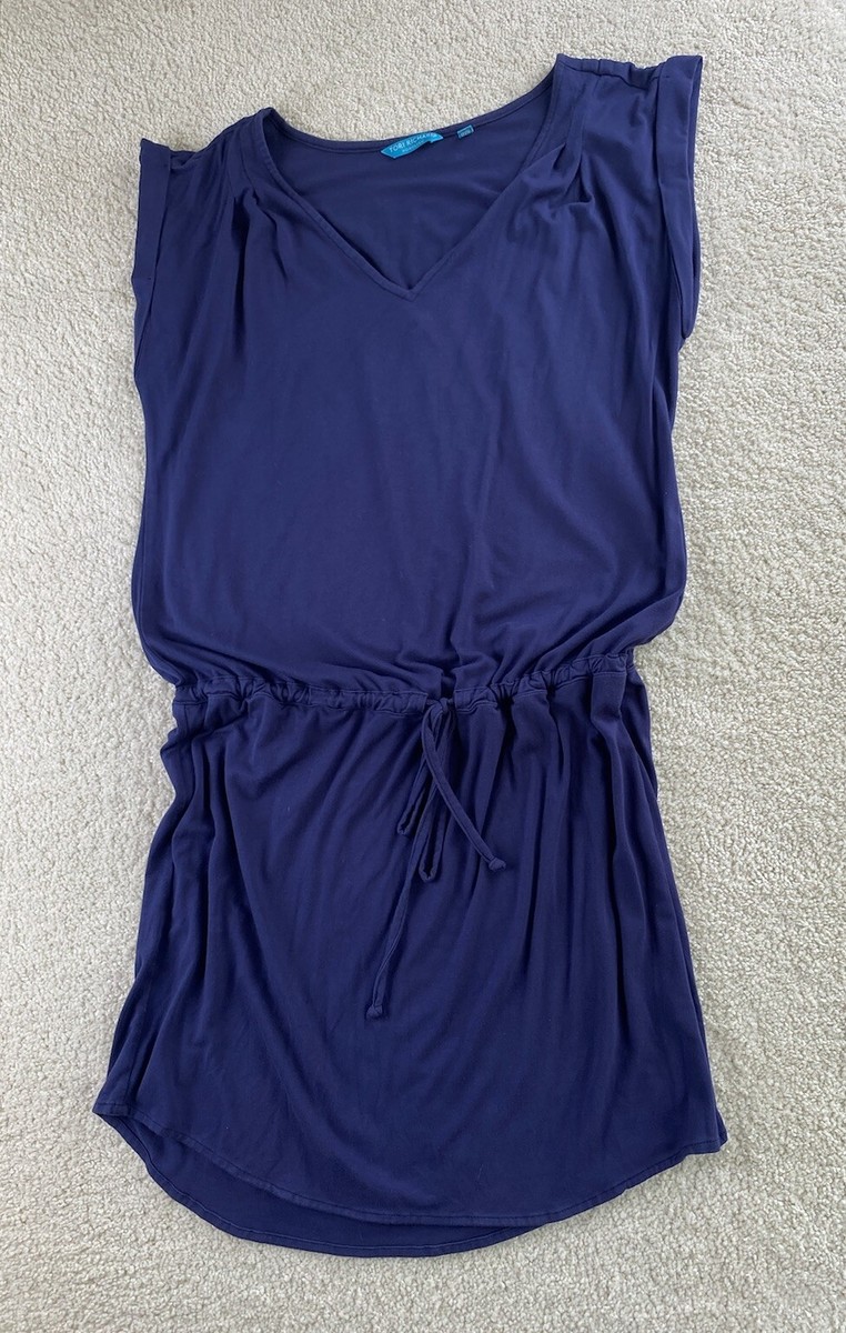 Tori Richard Dress Womens Large Blue Jersey Drawstring Short