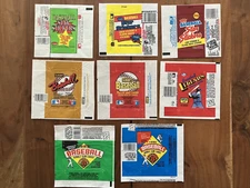 1986 - 1990  Assorted Baseball Empty Wax Pack Wrappers - Lot of (8)- No Tears