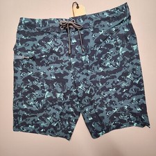 Prana Swim Fenton Boardshorts Blue Polyester Trunks Men  s 9  Inseam Size 32