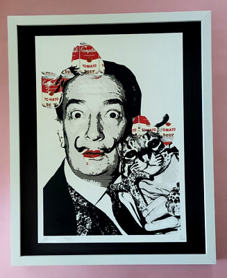 Death NYC Large Framed 16x20in Pop Art SALVADOR DALI CAMPBELL'S WARHOL #4
