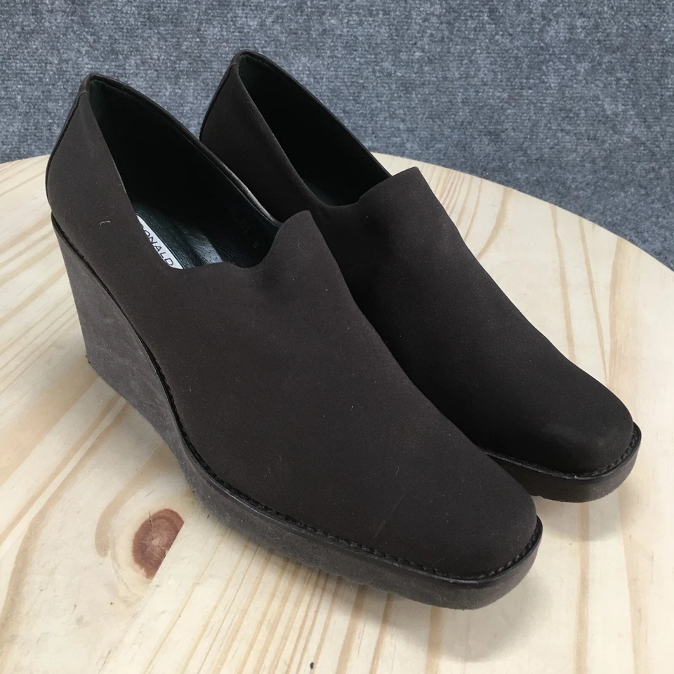 Donald J Pliner Zapatos Mujer 8 M Bomba Marrón Sin Cordones Puntera Cuadrada Informal Tacón Bloque Foto 3 de 4