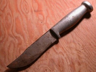 WWII Theater Hand Made Combat Knife Carbon Steel Aluminium Handle