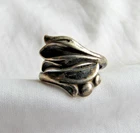 Vintage Avon Sterling Silver Tulip & Lily Flower Wrap Ring Size 6.5