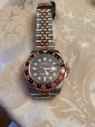 seiko automatic mens watch brown dial- two tone bracelet