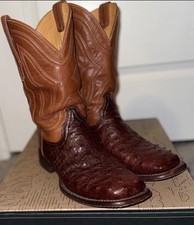 Tecovas The Emmitt Mens Size Us 11d Mahogany Full-quill Ostrich Western Boots