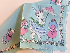 Darling NEW Spring Easter Bunny Handkerchief  LuRay Hankie   Easter Parade  